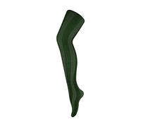 Sock Snob Women's 1 Pack Coloured 80 Denier Opaque Patterned Soft Tights in Dark Green | Size: 8-10 Sock Snob Dark Green 8-10
