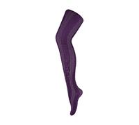Sock Snob Women's 1 Pack Coloured 80 Denier Opaque Patterned Soft Tights in Dark Mauve | Size: 8-10 Sock Snob Dark Mauve 8-10