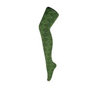 Sock Snob Women's 1 Pack Coloured 80 Denier Opaque Patterned Soft Tights in Green | Size: 18-22 Sock Snob Green 18-22