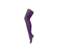 Sock Snob Women's 1 Pack Coloured 80 Denier Opaque Patterned Soft Tights in Plum | Size: 18-22 Sock Snob Plum 18-22