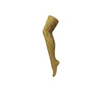 Sock Snob Women's 1 Pack Coloured 80 Denier Opaque Patterned Soft Tights in Yellow | Size: 8-10 Sock Snob Yellow 8-10