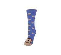 Sock Snob Women's 1 Pack Fluffy Animal Pattern Slipper Socks with Grips in Blue | Size: 4-8 Sock Snob Blue 4-8
