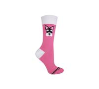 Sock Snob Women's 1 Pack Novelty Cat & Dog Patterned Socks in Pink | Size: 4-8 Sock Snob Pink 4-8