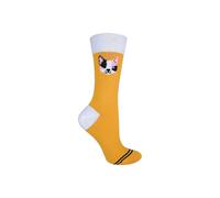 Sock Snob Women's 1 Pack Novelty Cat & Dog Patterned Socks in Yellow | Size: 4-8 Sock Snob Yellow 4-8