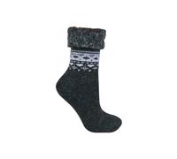Sock Snob Women's 1 Pack Turn Over Top Warm Nordic Bed Socks for Winter in Black | Size: 4-8 Sock Snob Black 4-8