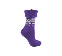 Sock Snob Women's 1 Pack Turn Over Top Warm Nordic Bed Socks for Winter in Purple | Size: 4-8 Sock Snob Purple 4-8