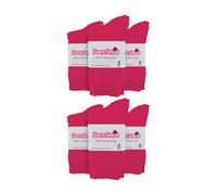 Sock Snob Women's 12 Pairs Plain Coloured Cotton Rich Dress Socks in Pink | Size: 4-8 Sock Snob Pink 4-8