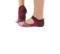 Sock Snob Women's 2 Pack Non Slip Grip Low Cut Invisible Pilates Yoga Socks in Burgundy | Size: 4-8 Sock Snob Burgundy 4-8