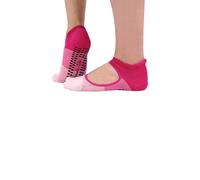 Sock Snob Women's 2 Pack Non Slip Grip Low Cut Invisible Pilates Yoga Socks in Pink | Size: 4-8 Sock Snob Pink 4-8