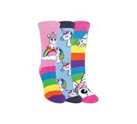 Sock Snob Women's 3 Pack Soft Cotton Unicorn Striped Rainbow Design Socks | Size: 9-12 Sock Snob Multicolor 9-12