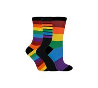 Sock Snob Women's 3 Pack & Striped Rainbow Design Casual Cotton Socks | Size: 12-3 Sock Snob Multicolor 12-3