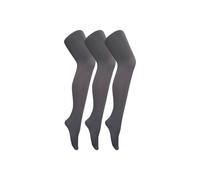Sock Snob 3 Pair Multipack Womens Coloured Opaque 80 Denier Tights Plain Block Colour Tights (XL, Charcoal)