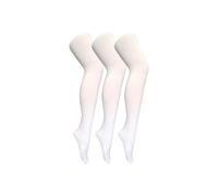 3 Pair Coloured Opaque 80 Denier Plain Block Colour Tights Sock Snob White XL