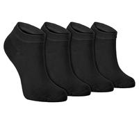Sock Snob - Womens 4 Pairs Bamboo Breathable Low Cut Ankle Trainer Socks (4-8, Black)