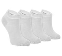 Sock Snob - Womens 4 Pairs Bamboo Breathable Low Cut Ankle Trainer Socks (4-8, White)