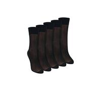 Sock Snob Women's 5 Pack Ankle High Pop Socks 15 Denier Lightweight Sheer Socks in Black | Size: 4-8 Sock Snob Black 4-8