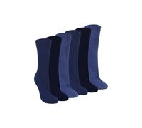 Sock Snob Women's 6 Pack 100% Cotton Breathable Soft Socks in Blue | Size: 4-8 Sock Snob Blue 4-8