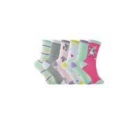 Sock Snob Women's 6 Pack Pastel Novelty Unicorn Patterned Socks in Pink | Size: 4-6 Sock Snob Pink 4-6
