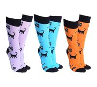 Sock Society Cat & Dog Collection of Funky and Fun Socks - Westie, Paw Prints, Kitty Kat & More! (UK, Alpha, One Size, Regular, Regular, Black Cat)