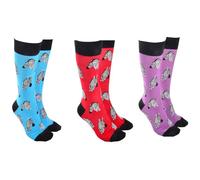 Sock Society Safari Collection of Funky and Fun Socks - Zebra, Crocodiles, Elephants and Sharks! Cotton Rich Blend (UK, Alpha, One Size, Regular, Regular, Zebra)