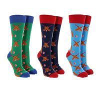 Sock Society Sports Collection of Funky and Fun Socks - Golf, Darts, Cricket, Football, Gym & More! (UK, Alpha, One Size, Regular, Regular, Cricket)