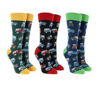 Sock Society Travel & Vehicle Collection of Funky and Fun Socks - Bicycle, Trucks, Diggers, Boats, Camper Vans & More! (UK, Alpha, One Size, Regular, Regular, Landrover)