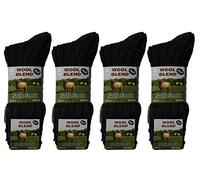 Sock Stack 12 Pairs Of Men's Boot Thermal Hike Socks Premium Anti Blister Padded Sole Work Sock UK Size 6-11, Chunky Wool