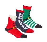Sock Stack 3 Pairs of Mens Cosy Xmas Slipper Socks Soft Non Slip Thermal Fluffy Lounge Sock Christmas Winter Gift