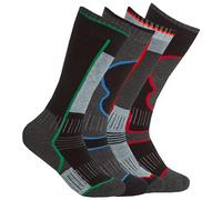 Sock Stack 4 Pairs Of Mens Performance Ski Sock Long Thermal Heat Pro Winter Cushioned Arch Support Snowboard Socks With Full Terry Socks UK Size 6-11