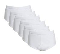 Sock Stack 6 Pairs Mens Briefs White Y-Fronts Underpants, 100% Pure Cotton Brief Underwear (3X-Large (48"-50"/122-127cm))