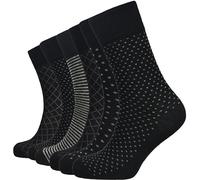 Sock Stack 6 Pairs Mens Gentle Socks Soft Top Cotton Non Elastic Diabetic Loose Grip Sock Size 6-11, Black Mix