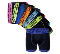 Sock Stack Days Of The W oxer Shorts 7 Pairs Men's Comfort Fit Boxers Underwear Black Boxershort Trunks, Large