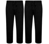 Sock Stack Mens Lounge Bottoms Pyjama Pants Jersey PJ Bottom For Men Organic Cotton Rich Pajama Trousers Pack Of 2 (Black/Black, 3X Large)