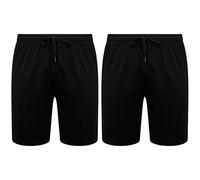 Sock Stack Mens Lounge Shorts Pyjama Bottoms Jersey PJ Short For Men Organic 60% Cotton Rich Pajama Loungewear Pack Of 2 (UK, Alpha, 4XL, Regular, Regular, Black/Black)