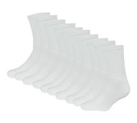 Sock Stack Pack of 10 Kids Sport Socks Boys Athletic Football Running Ankle Cushioned Crew Sock Black White Breathable Super Soft, 9-12 White