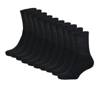 Sock Stack Pack of 10 Kids Sport Socks Boys Athletic Football Running Ankle Cushioned Crew Sock Black White Breathable Super Soft, 4-6 Black