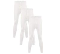 Sock Stack Pack of 3 Men's Thermal Long Johns Winter Baselayer Pants Thermals Warm Underwear, XX Large White