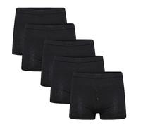 Sock Stack Pack Of 5 Mens Jersey Boxer Shorts 100% Combed Cotton Classic Fit Plus Size Breathable Button Fly Design Men Boxers Underwear Elastic Waistband, Black 4XL