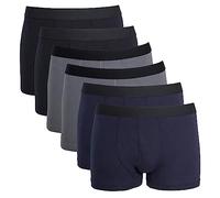 Sock Stack Pack Of 6 Mens Boxers Lycra Boxershorts Comfort Fit Underpants Waistband Boxer Short Underwear For Men MB03 (UK, Alpha, S, Regular, Regular, Black Navy Grey)