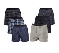 Sock Stack Pack Of 6 Mens Boxers Woven Boxershorts Loose Fit Comfort Waistband Underwear For Men MB02, Medium Multicolor