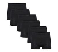Sock Stack Pack Of 6 Mens Jersey Boxer Shorts Cotton Rich Classic Fit Breathable Button Fly Design Men Boxers Underwear Elastic Waistband, Black Medium