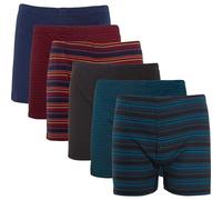 Sock Stack Pack Of 6 Mens Jersey Boxer Shorts Printed Design Classic Fit Button Fly Underwear Elastic Waistband, Small Assorted