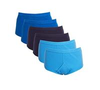 Sock Stack Pack Of 6 Mens Organic Cotton Briefs Underpants 100% Pure Cotton Trad Sports Underwear, Blue Assorted 3X Large