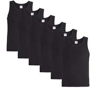 Sock Stack Pack of 6 Mens Vests Tops Lightweight Muscle Gym Summer Top Vest Sleeveless Undershirt, Black XX Large
