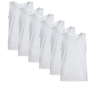 Sock Stack Pack of 6 Mens Vests Tops Lightweight Muscle Gym Summer Top Vest Sleeveless Undershirt, White Medium