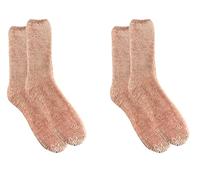 Sock Stack Womens Velvet Touch Slipper Socks Soft Fluffy Lounge Loungewear Bed Sock Winter Gift, Pack Of 2, Pink 4-7