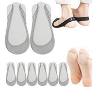 Sock Style Ball of Foot Cushions for Women Metatarsal Pads, Relieving Foot Fatigue Shoe Pads Socks for Forefoot- 4 Pairs Support Relief Pain Blister Callus Foot Cushion for Ball of feet（Gray）