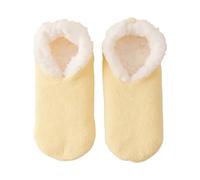 Sock Tab Winter Thick Couple's Short Shoes And Socks Lamb's Wool Warm Plush Floor Socks (Yellow, One Size)
