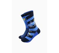 Sock Talk Men's Bike Race Stripes Combed Cotton Odd Socks in Blue | Size: 7-11 Sock Talk Blue 7-11