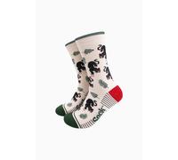 Sock Talk Men's Black Panther Jungle Bamboo Socks in Cream | Size: 7-11 Sock Talk Cream 7-11